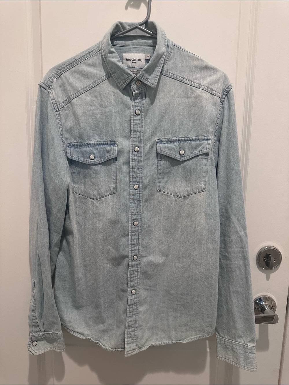 Goodfellow & Co Light Blue Denim Button-Down Shirt